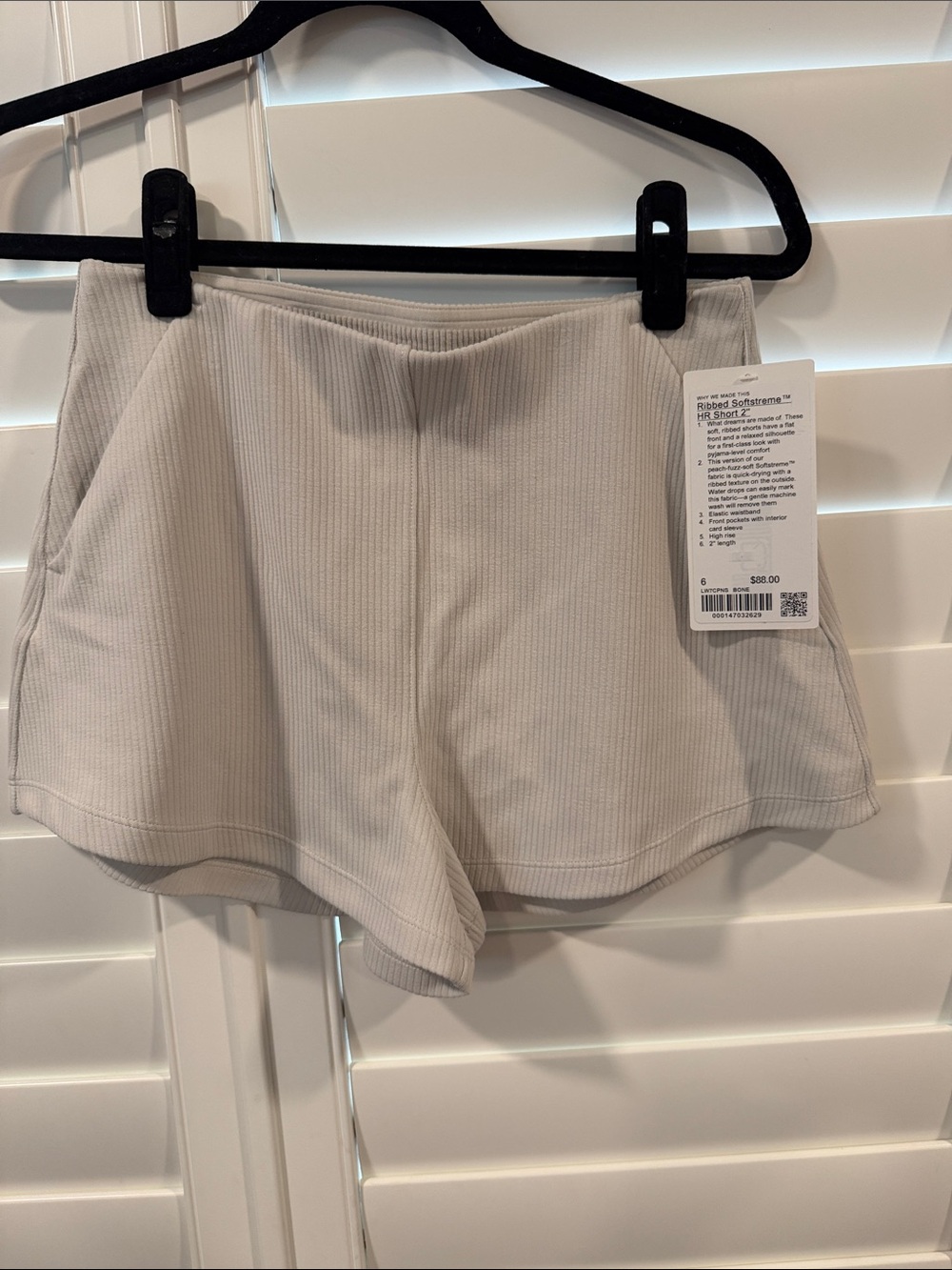 lululemon athletica Ribbed Soft-Flex High-Rise Shorts - bone